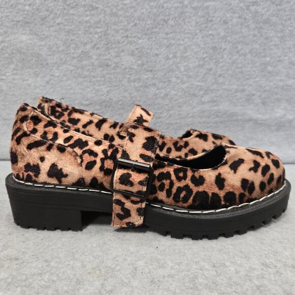 Torrid Leopard Print Velvet Mary Jane Lug Loafers Size 7WW - Picture 1 of 9
